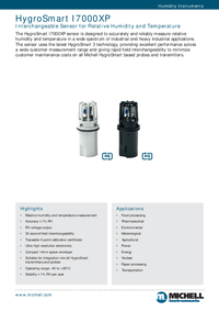 Thumbnail of document Data Sheet - I7000-XP Interchangeable RH and Temperature Sensor